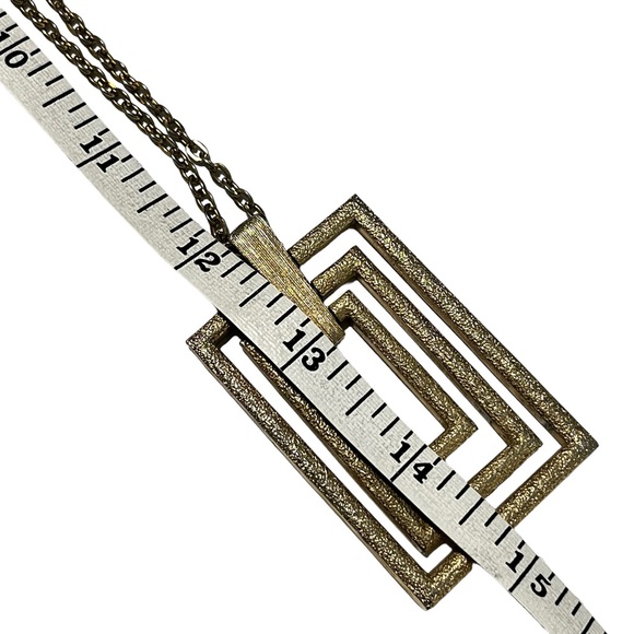 Large Vintage Geometric Sarah Conventey Rectangular Necklace - Picture 6 of 6
